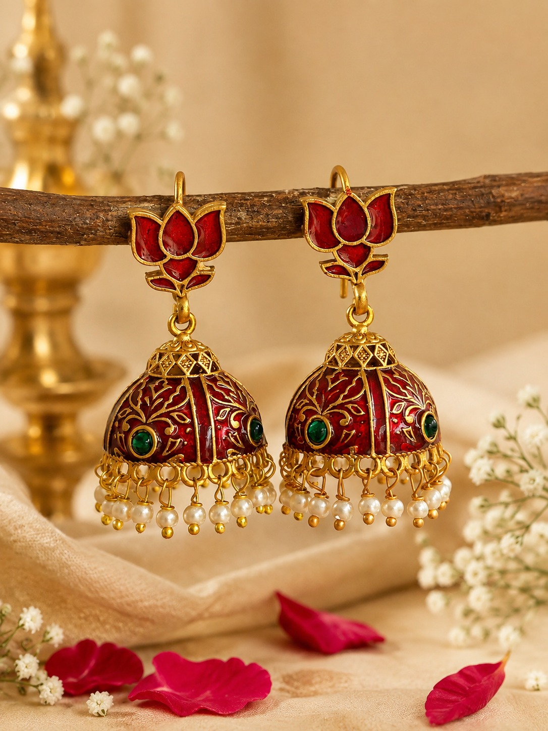 Lotus Jhumka